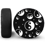 Black And White Yin Yang Pattern Print Tire Cover