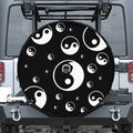 Black And White Yin Yang Pattern Print Tire Cover With Camera Hole