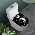 Black And White Yin Yang Pattern Print Toilet Lid Cover