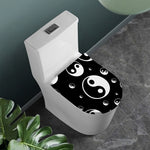 Black And White Yin Yang Pattern Print Toilet Lid Cover