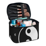 Black And White Yin Yang Pattern Print Travel Makeup Bag