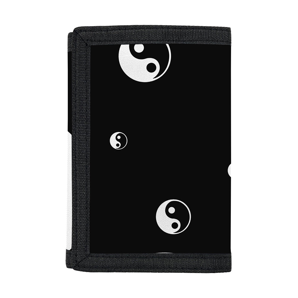 Black And White Yin Yang Pattern Print Trifold Wallet