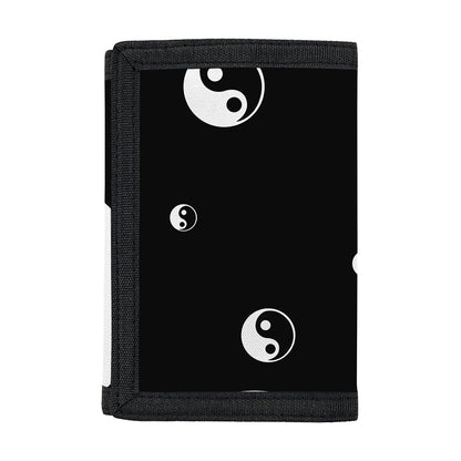 Black And White Yin Yang Pattern Print Trifold Wallet