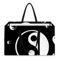 Black And White Yin Yang Pattern Print Utility Tote Bag