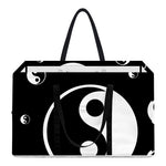 Black And White Yin Yang Pattern Print Utility Tote Bag