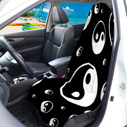 Black And White Yin Yang Pattern Print Waterproof Car Seat Cover
