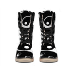 Black And White Yin Yang Pattern Print Winter Boots