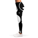 Black And White Yin Yang Pattern Print Women's Leggings