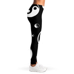 Black And White Yin Yang Pattern Print Women's Leggings
