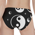 Black And White Yin Yang Pattern Print Women's Panties