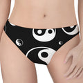 Black And White Yin Yang Pattern Print Women's Thong