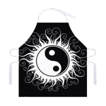 Black And White Yin Yang Sun Print Adjustable Apron