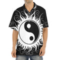 Black And White Yin Yang Sun Print Aloha Shirt
