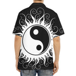 Black And White Yin Yang Sun Print Aloha Shirt