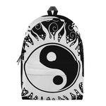 Black And White Yin Yang Sun Print Backpack