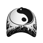Black And White Yin Yang Sun Print Baseball Cap