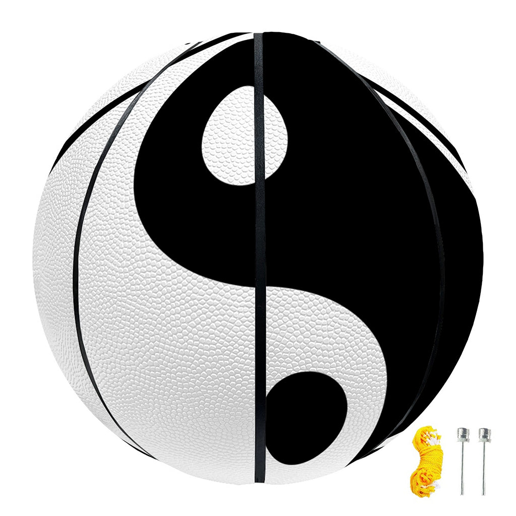 Black And White Yin Yang Sun Print Basketball