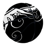 Black And White Yin Yang Sun Print Basketball