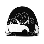Black And White Yin Yang Sun Print Beanie