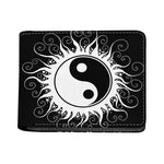 Black And White Yin Yang Sun Print Bifold Wallet