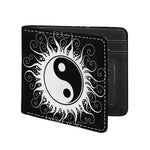 Black And White Yin Yang Sun Print Bifold Wallet