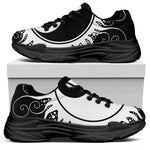Black And White Yin Yang Sun Print Black Chunky Shoes