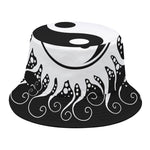 Black And White Yin Yang Sun Print Bucket Hat