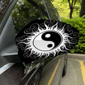 Black And White Yin Yang Sun Print Car Side Mirror Covers