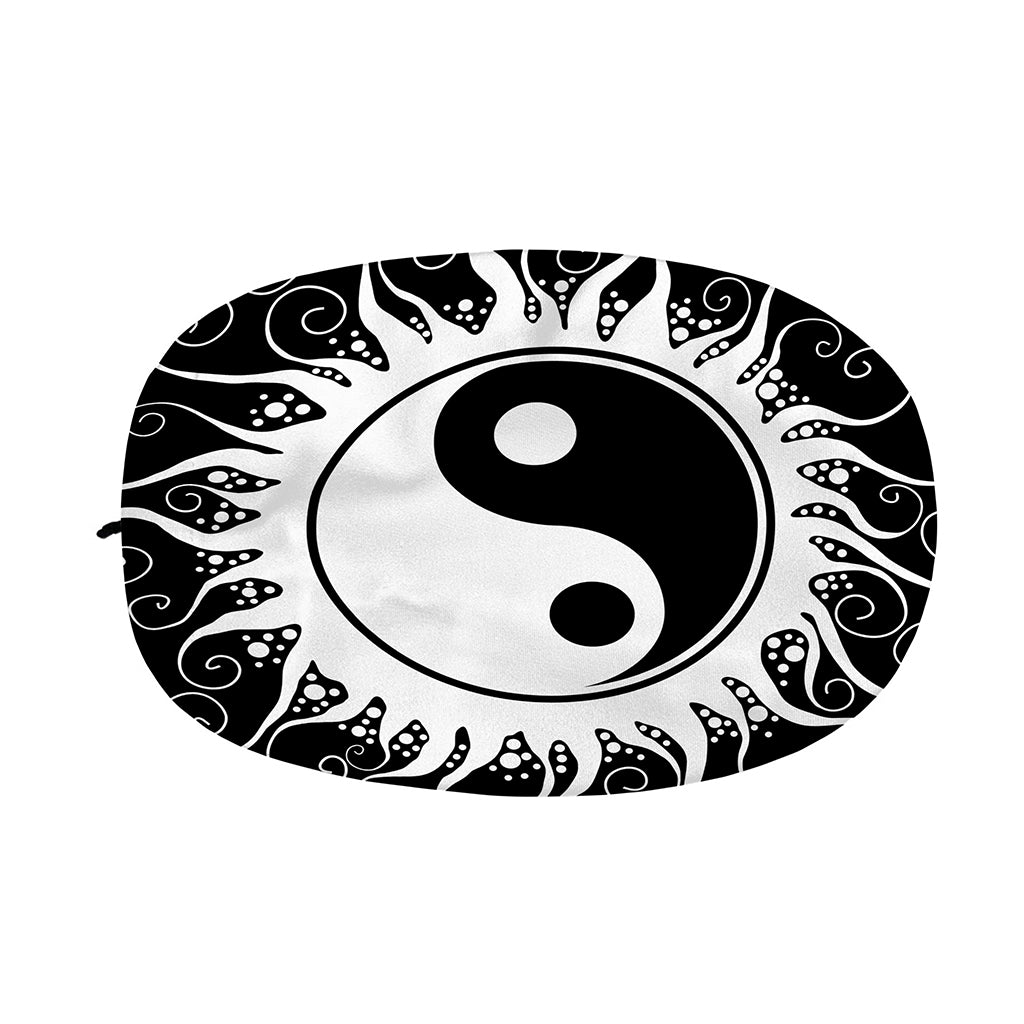 Black And White Yin Yang Sun Print Car Side Mirror Covers
