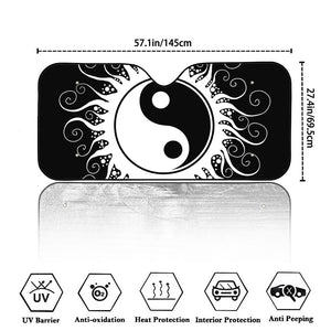 Black And White Yin Yang Sun Print Car Windshield Sun Shade