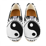Black And White Yin Yang Sun Print Casual Shoes