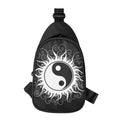 Black And White Yin Yang Sun Print Sling Bag