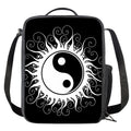 Black And White Yin Yang Sun Print Crossbody Lunch Bag