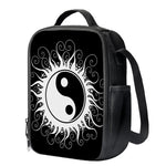 Black And White Yin Yang Sun Print Crossbody Lunch Bag