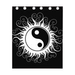 Black And White Yin Yang Sun Print Curtain
