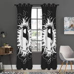 Black And White Yin Yang Sun Print Curtain