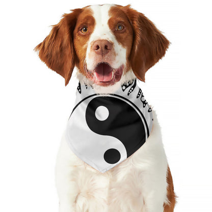 Black And White Yin Yang Sun Print Dog Bandana