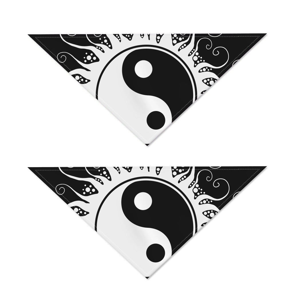 Black And White Yin Yang Sun Print Dog Bandana