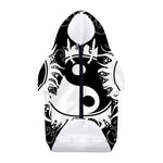 Black And White Yin Yang Sun Print Dog Zip Up Hoodie