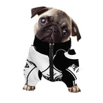 Black And White Yin Yang Sun Print Dog Zip Up Jacket