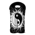 Black And White Yin Yang Sun Print Double Neoprene Wine Tote