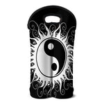 Black And White Yin Yang Sun Print Double Neoprene Wine Tote