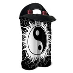 Black And White Yin Yang Sun Print Double Neoprene Wine Tote