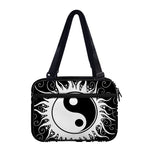 Black And White Yin Yang Sun Print Double Strap Bible Bag