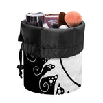 Black And White Yin Yang Sun Print Drawstring Makeup Bag