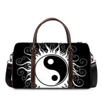 Black And White Yin Yang Sun Print Duffle Bag