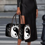 Black And White Yin Yang Sun Print Duffle Bag