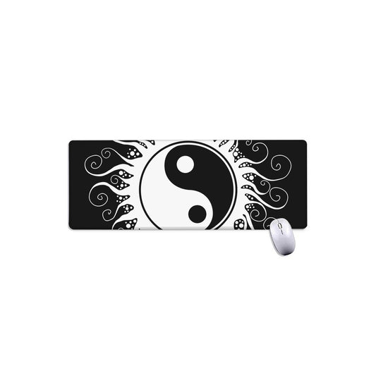 Black And White Yin Yang Sun Print Extended Mouse Pad