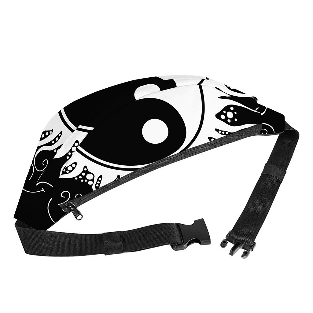 Black And White Yin Yang Sun Print Fanny Pack