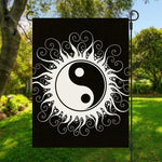 Black And White Yin Yang Sun Print Garden Flag